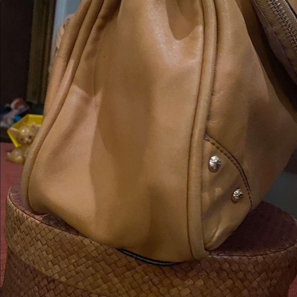 Anne Klein Designer Soft Leather Hobo Shoulder Handbag in a camel shade. - Picture 6 of 12